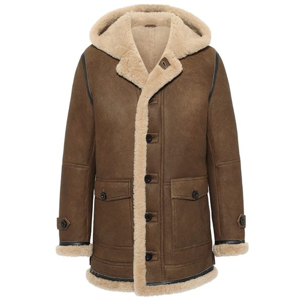 Fur Hooded Leather Jacket - Image 2