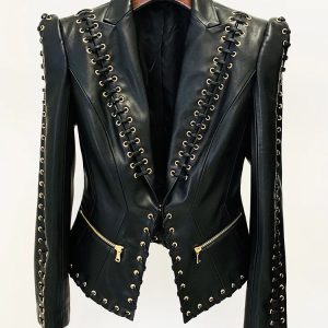 Laced Leather Jacket