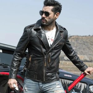 Rusted Riding Leather Jacket