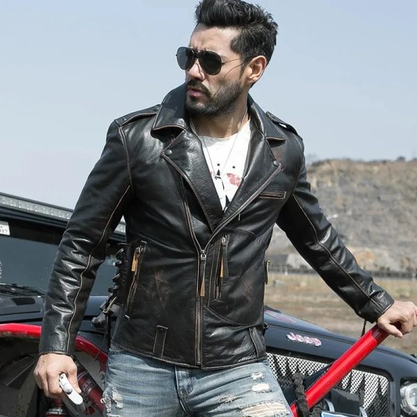 Rusted Riding Leather Jacket