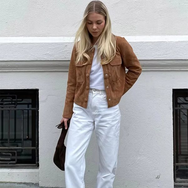 Vintage Suede Leather Jacket - Image 5