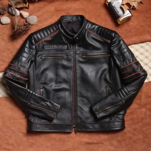 Embossed Riding Leather Jacket