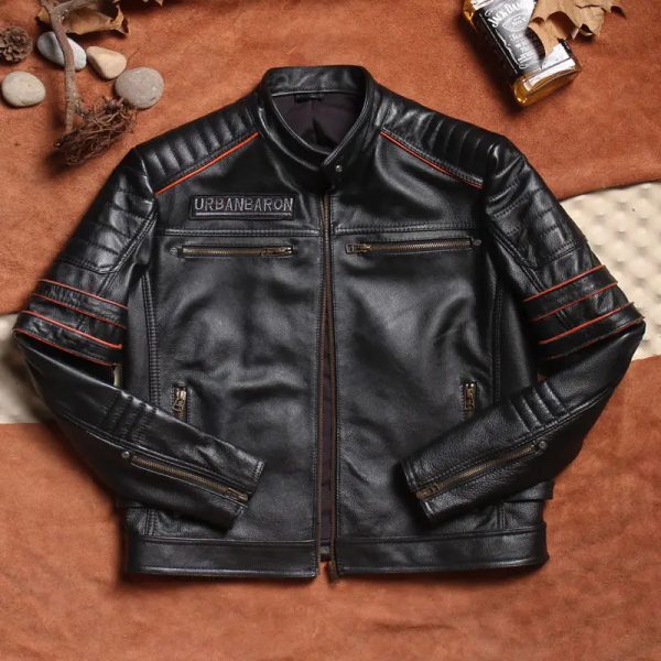 Embossed Riding Leather Jacket