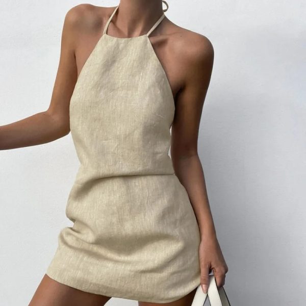Beach Halter Neck Mini Dress