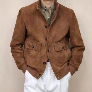 Suede Jacket With Patch Pocket