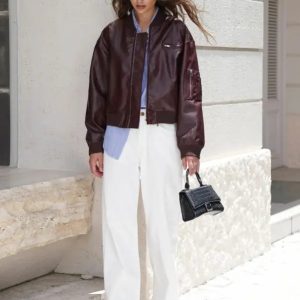Bomber Jacket Style Leather Jacket