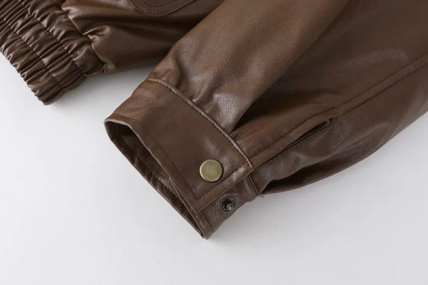 Shearling Leather Jacket For Men's - Image 6