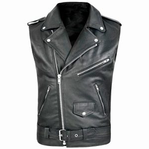 Men's modern style leather vest