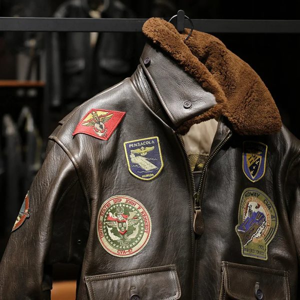Military Inspired Leather Jacket - Image 4