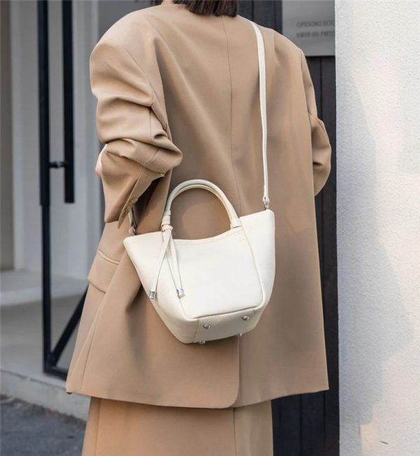Bucket Leather Tote Bag - Image 3