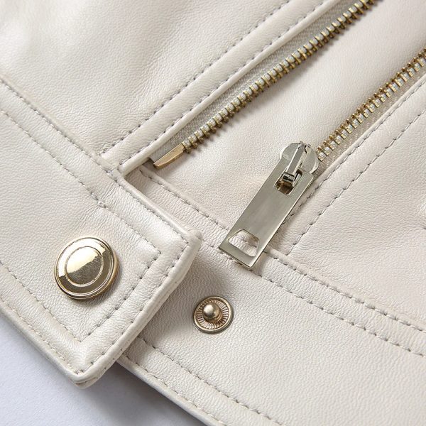 Asymmetrical Riding Leather Jacket - Image 8