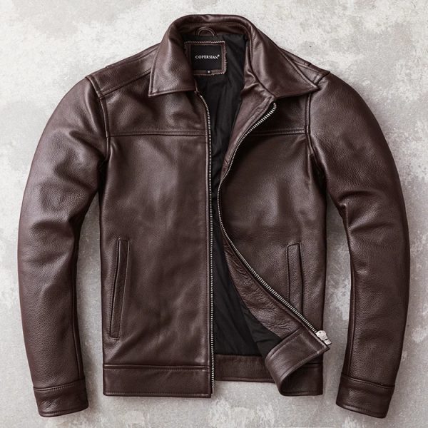 Veteran style leather jacket - Image 2