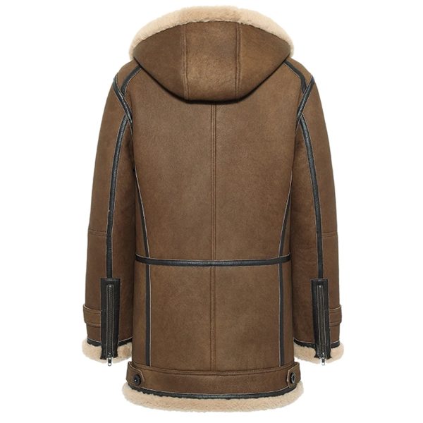 Fur Hooded Leather Jacket - Image 3