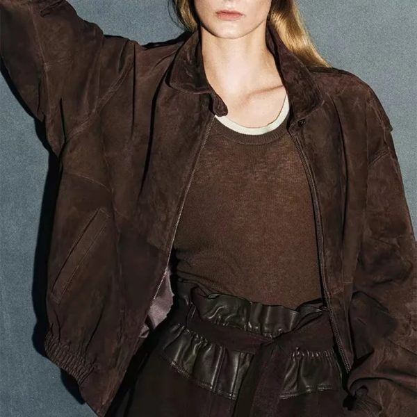 Vintage Collar Suede Leather Jacket