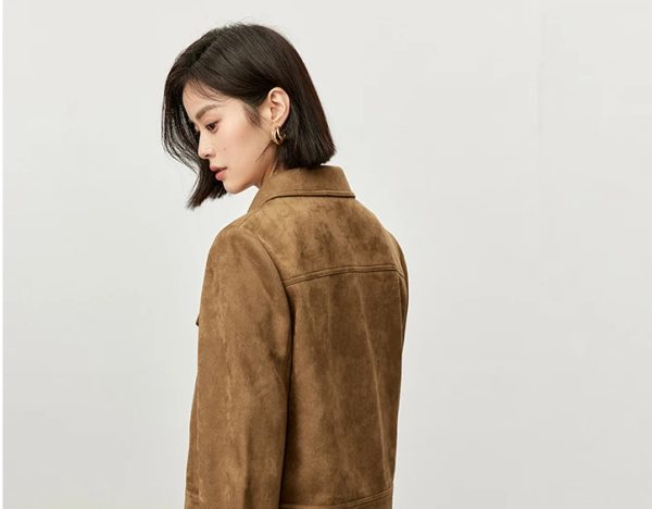 Shirt Style Suede Leather Jacket - Image 3