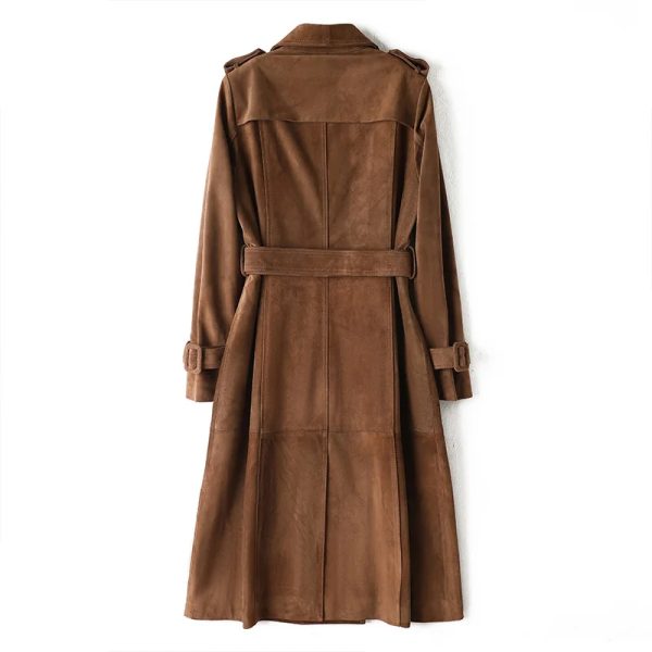 Jennifer Lopez Brown Suede Trench Coat - Image 2