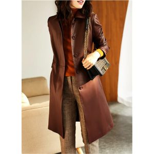 Leather Trench Coat Women's