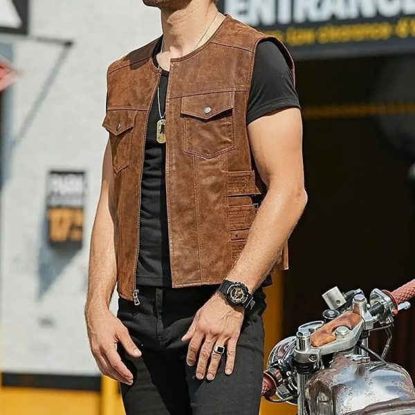 Bike Riding Leather Vest - Image 2