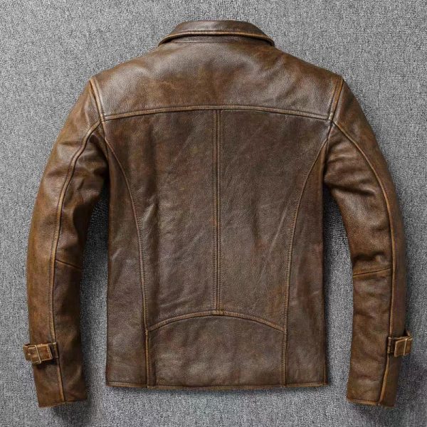 Men's brown leather hunting jacket - Image 3