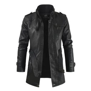 3/4 Warm Leather Trench Coat