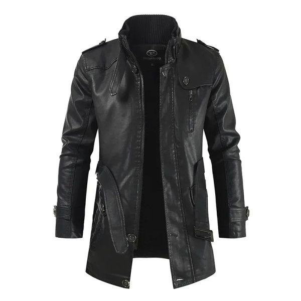 3/4 Warm Leather Trench Coat