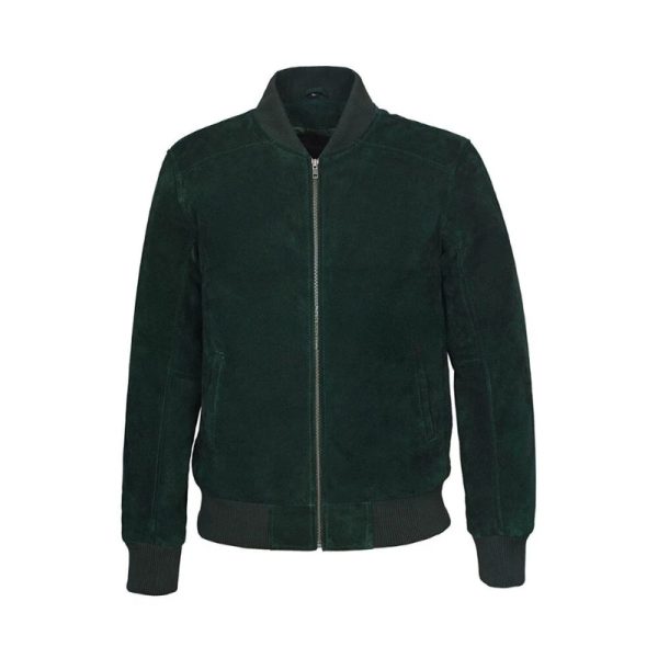 Suede Leather Bomber Jacket - Image 5