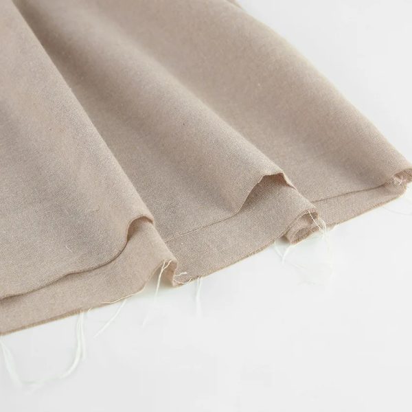 Cute Tiered Ruffle Empire Waist Linen Mini Summer Sundress - Image 8