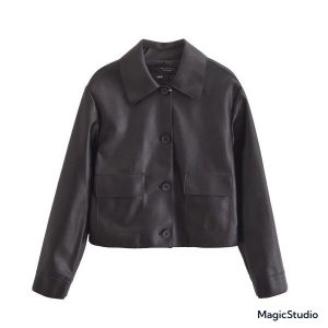 Shirt Style Leather Jacket