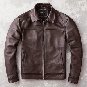 Veteran style leather jacket