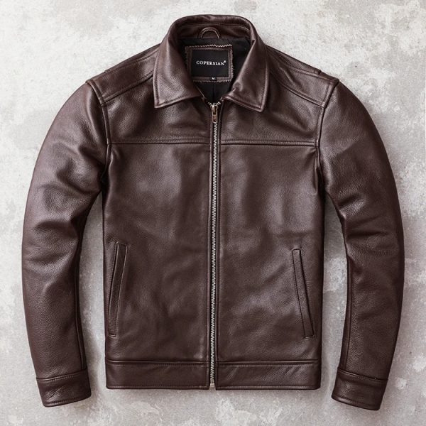Veteran style leather jacket