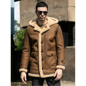 Fur Hooded Leather Jacket