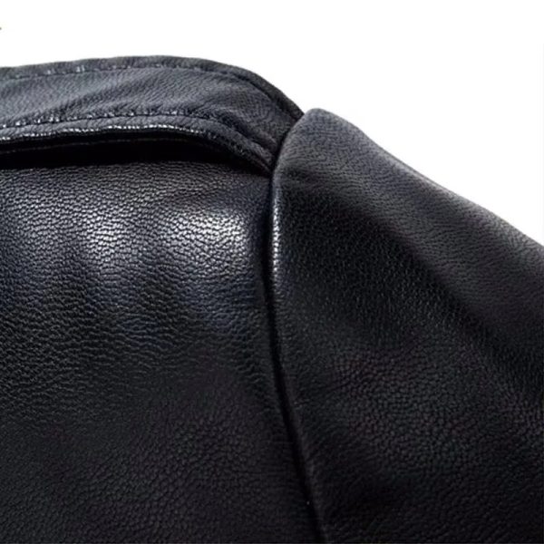 3/4 Leather Trench Warm Coat - Image 4