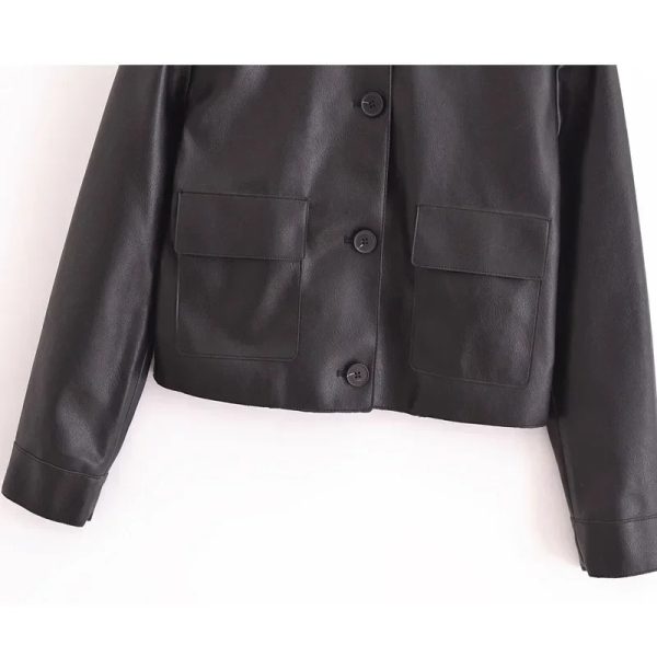 Shirt Style Leather Jacket - Image 6