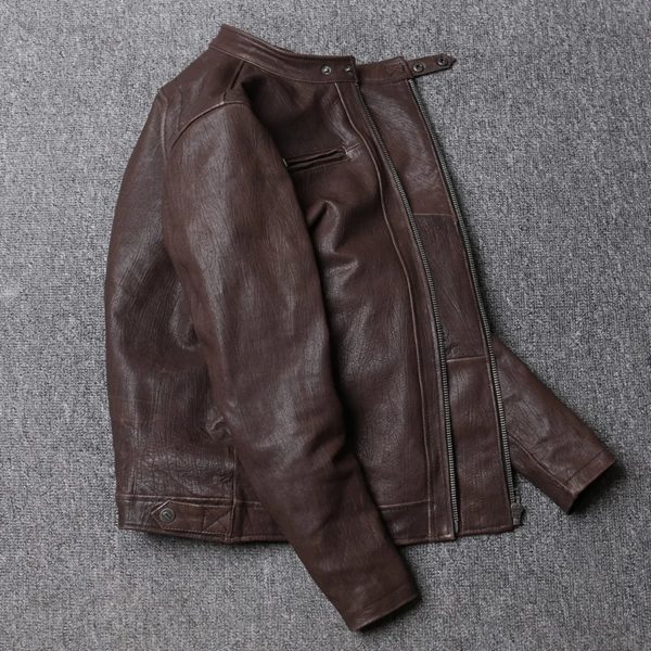 Brown Riding Leather Jacket - Image 3