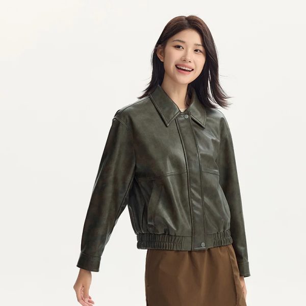 Collar Style Leather Jacket - Image 2