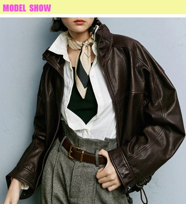 Balloned Oversize Leather Jacket - Image 2