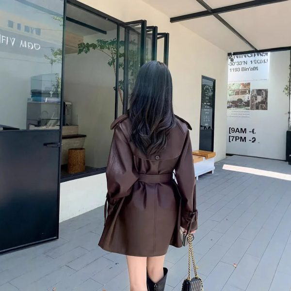 Double Breast leather Coat - Image 3
