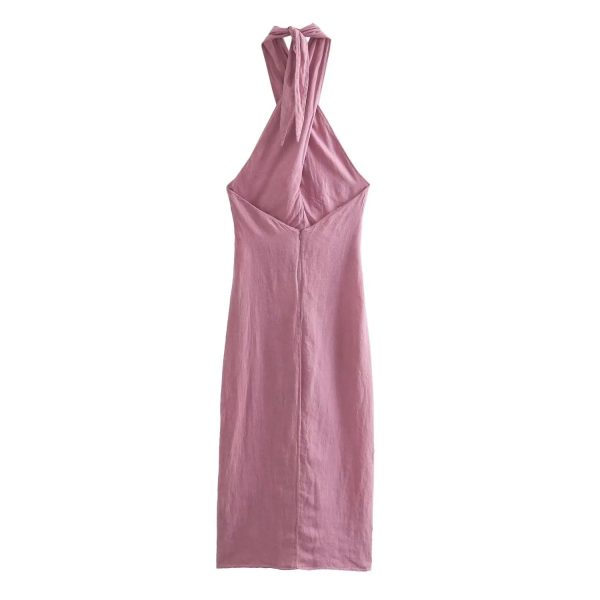 Linen Halter Neck Dress - Image 2