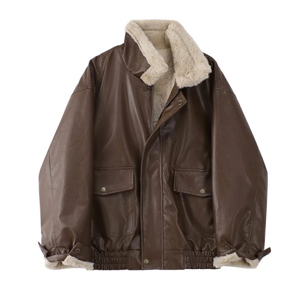 Shearling Leather Jacket For Men's