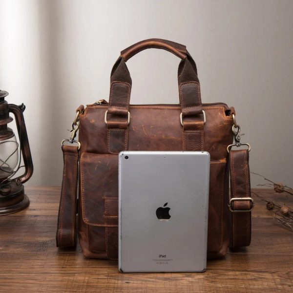 Leather 12" Laptop Bag - Image 3