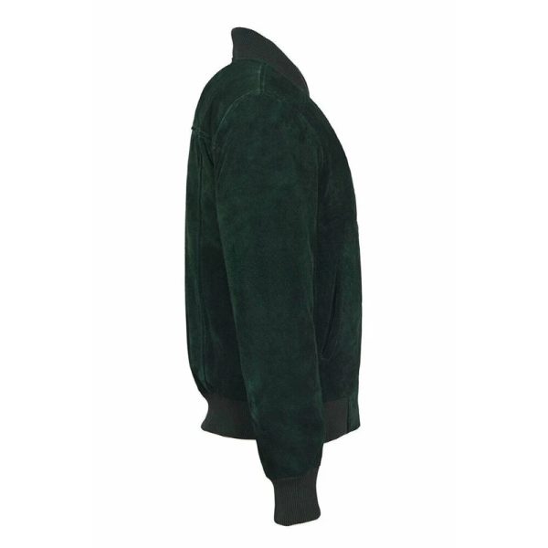 Suede Leather Bomber Jacket - Image 2
