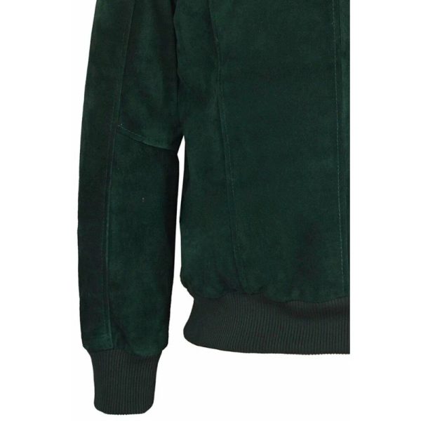 Suede Leather Bomber Jacket - Image 3
