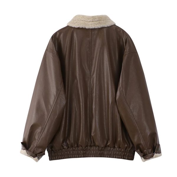 Shearling Leather Jacket For Men's - Image 2