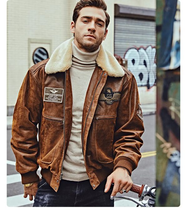 Denver Aviator Leather Jacket - Image 4