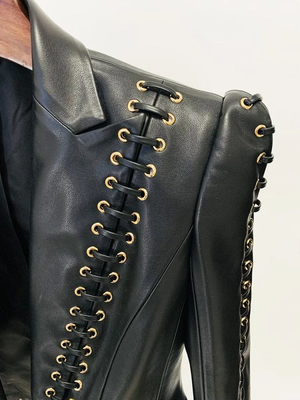 Laced Leather Jacket - Image 3