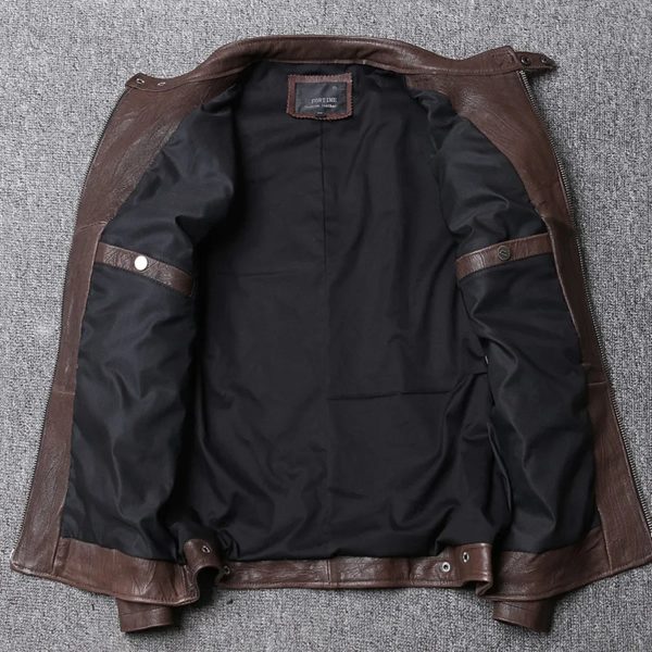 Brown Riding Leather Jacket - Image 4