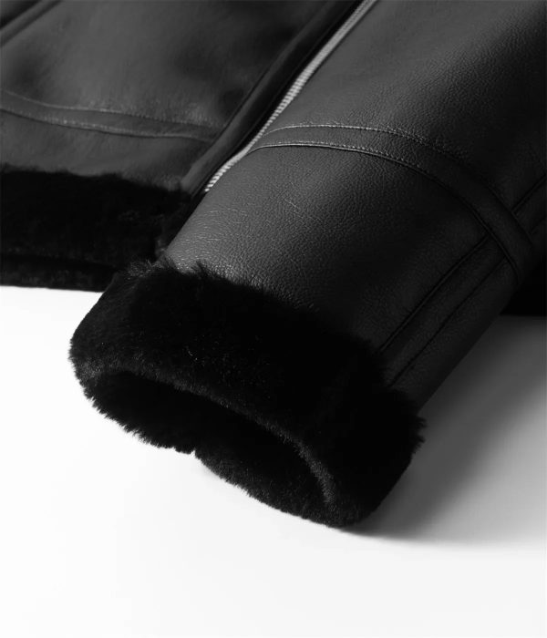 Warm Cashmere Leather Jacket - Image 4