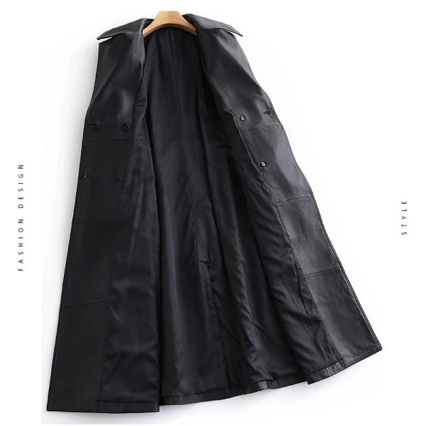 Leather Trench Coat - Image 3