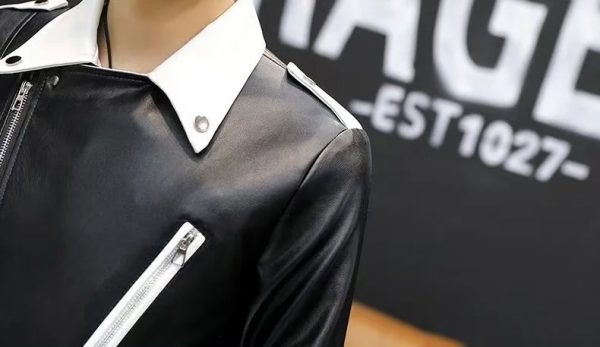 Black & White Riding Jacket - Image 6