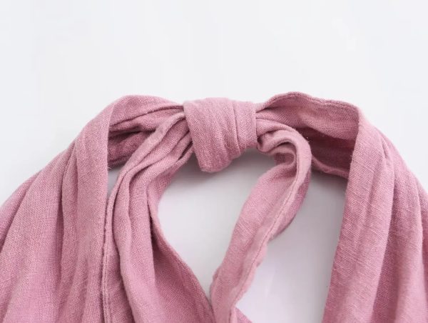 Linen Halter Neck Dress - Image 3
